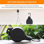 6PCS Retractable Hanging Plant Pulley Hook - Adjustable for Flower Baskets, Plant Pots, Bird Feeders（6PCS Black）