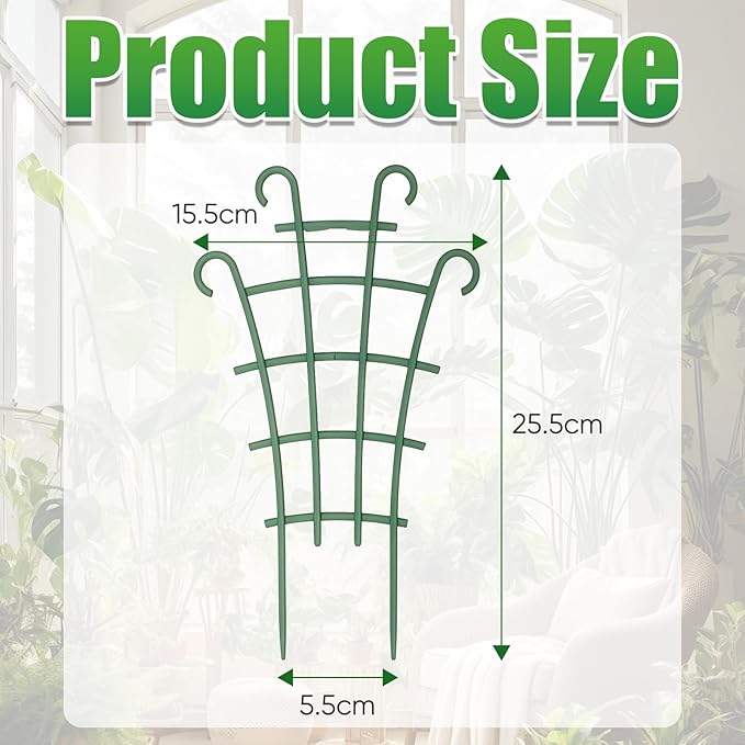6PCS Plant Support Stakes, Stackable Plant Trellis for Indoor Climbing Plants, Small Plastic Support for Pothos & Hoya Houseplants Flower Plant Support, Potted Plant Trellis for Houseplants