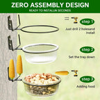 Tree Fence Squirrel Feeder, Outdoor Wild Squirrel Bird Wild Table, Backyard Transparent Glass Chipmunk Feeder, Strong and Ornamental, with Drainage Holes and Corn Support Squirrel Feeder
