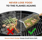 2 Pack Rolling Grill Basket – Stainless Steel Grilling Basket with Lid and Removable Wooden Handle – BBQ Accessories for Vegetables, Shrimp, Meat – Outdoor Cooking Gift for Dad or Husband – Otawe