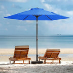 JEAREY 7.5FT Patio Umbrella Outdoor Market Umbrella with 6 Sturdy Ribs, Push Button Tilt/Crank Table Umbrella for Garden, Deck, Backyard and Pool, Royal Blue