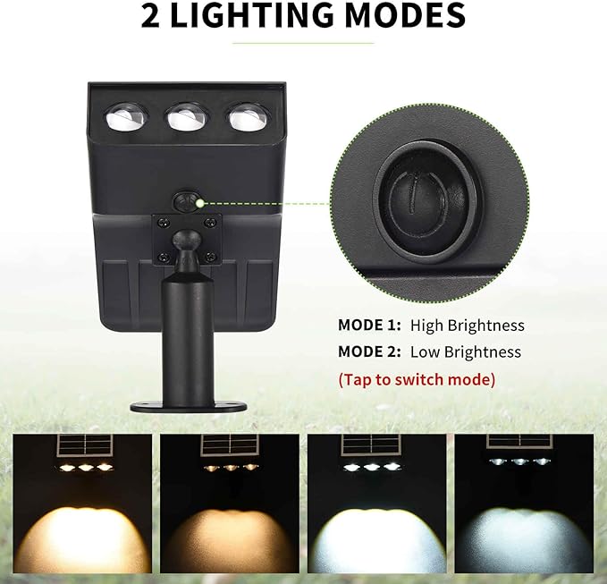 Solar Spot Lights Outdoor, 6 Pack Solar Landscape Spotlights 3 Lighting Modes IP65 Waterproof Adjustable Light House Lights Spot Light for Yard