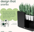 Veradek Block Series Span Plastic Planter - Tall Rectangular Planter for Indoor or Outdoor Patio/Porch | Durable All-Weather with Removable Insert Bucket | Modern Design for Plants, Flowers(2 Pack)
