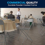 Flash Furniture Hercules Series Plastic Folding Chair - Grey - 4 Pack 650LB Weight Capacity Comfortable Event Chair-Lightweight Folding Chair