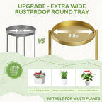 iDavosic.ly 5 Tier Large Plant Stand Indoor, 10 Inch Wide Tall Corner Metal Plant Stands Outdoor for Multiple Plants, Folding Tiered Flower Display Holder Rack Shelf, Gold