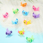 Junkin 24 Pcs 24 Pcs Mini Axolotl Resin Figures 6 Color Tiny Resin Axolotl | Charms Bulk Miniature Animal Figurine Ornament for DIY Craft Landscape Garden Fairy Decoration Birthday Party Decor