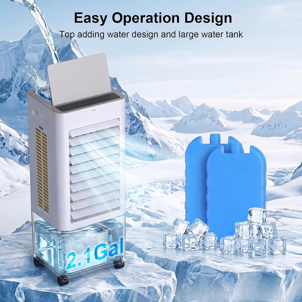 pntck portable air conditioners, 3-in-1 swamp cooler with on a desk or shelf