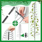 Trellis for Climbing Plants Outdoor, 2 Pack 73inch Tall Plants Trellis Support Metal Garden Trellis for Vegetables Flowers Plants Vine Support