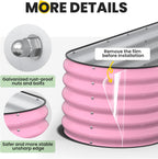 pattiumo galvanized raised garden bed 8x2x1.5 ft, oval, close-up detail