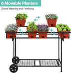 ybing elevated garden bed with wheels outdoor 42x17x30in shown in use