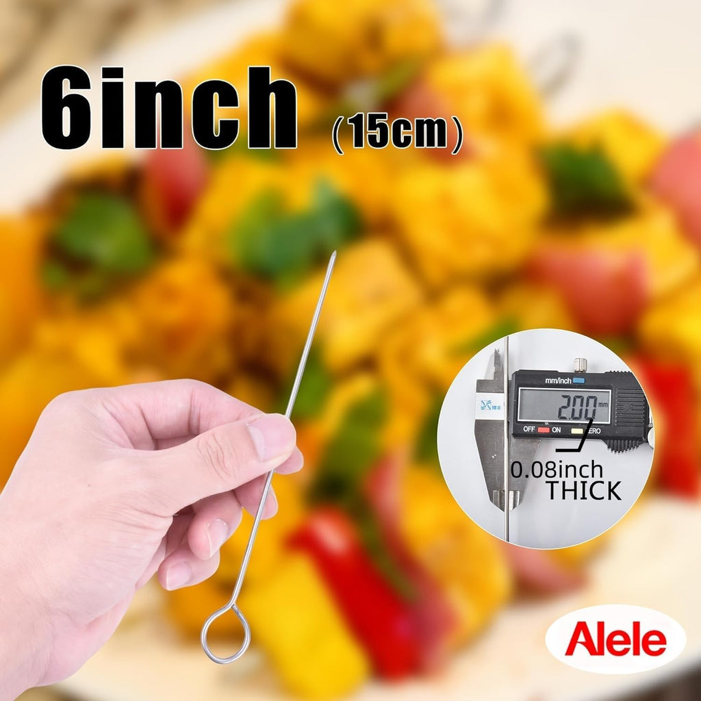6Inch Turkey Pins,Alele Poultry Lacers Stainless Steel Skewers for Trussing Turkey and Poultry (12p)