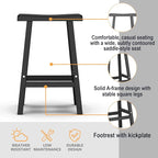 29in Tall Bar Stools Set of 2, Waterproof UV-Resistant,Durable Resin Kitchen Island Chairs for Indoor & Outdoor Use, Modern Design for Home,Bar,and Cafe