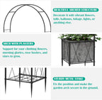 garden arch arbor trellis with planter boxes 8.2, close-up detail