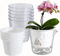 InmeRun Plant Pots Indoor Plastic Flower Pots Outdoor 5 inch Set of 6 Pack with Drainage Holes and Saucers for Garden Pots (self Watering 5in-6p)