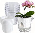 InmeRun Plant Pots Indoor Plastic Flower Pots Outdoor 5 inch Set of 6 Pack with Drainage Holes and Saucers for Garden Pots (self Watering 5in-6p)
