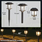 XMCOSY+ Solar Outdoor Lights Waterproof IP65, Solar-Powered Garden/Yard/Pathway Lights with Warm White 2-Tone Bronze-Wood Stainless Steel Design for Landscape Driveway Walkway Decorative