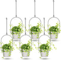 hushee 6 packs metal hanging planter for outdoor, main product view