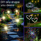 hpufkot solar garden lights outdoor,waterproof garden, 2pc 200, close-up detail