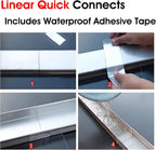 French Drain Kit - 6.5ft Mini Underground Water Drainage System Outdoor Concrete Trench Gutter with 304 Stainless Steel Grate Cover Black Design for Patios and Yards