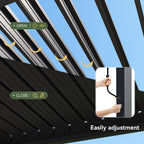 aoxun louvered pergola 8x5, outdoor grill pergola with shown in use