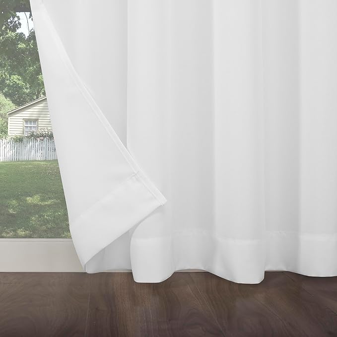 Sun Zero Marina Indoor/Outdoor UV Protectant Energy Efficient Grommet Curtain Panel, 54" x 108", White