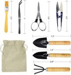 Bonsai Tool Set 8 PCS-Mini Gardening Tools Kit for Indoor Outdoor Plant | Perfect for garden enthusiasts Compact and easy to use