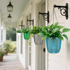 QCQHDU Self Watering Hanging Pots, 2 Pack 5.7 Inch Hanging Planters for Plants Indoor, Outdoor Flower Pots with Drainage Holes and 3 Hooks Chains for Garden Home (Klein Blue)