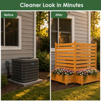 wood ac privacy fence with planter, 2 panels on a desk or shelf