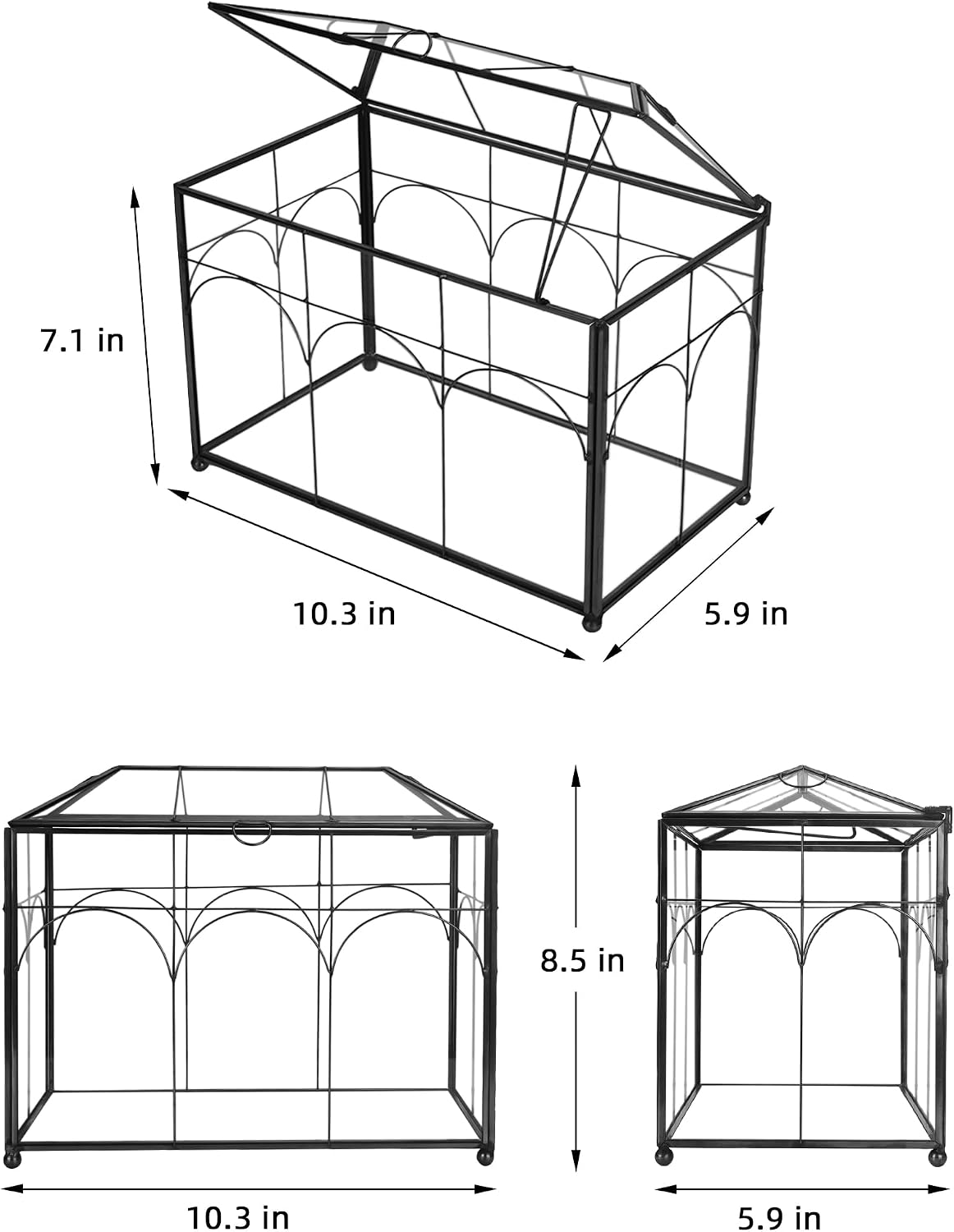 redhugo glass planter terrarium with lid, indoor display, package contents