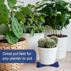Kigeli 12 Pcs Resin Pot Feet for Outdoor Planters 3 Inch Long 1.5 Inch Tall Flower Handmade Elevator Plant Feet Frost Proof Lifter for 14-20 in Pot(Royal Blue)