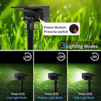 Solar Spot Lights Outdoor 2 Pack, [46 LED/3 Modes] Solar Landscape Spotlights Waterproof, 2-in-1 Auto On/Off Solar Powered Lights for Outside Yard Garden Wall Pathway(Cool White)