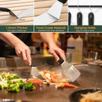 31PCS Griddle Accessories Kit, Flat Top Grill Accessories Set for Blackstone and Camp Chef, Barbecue Accessories Set with Basting Cover, Enlarged Spatulas, Griddle Press