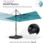 PURPLE LEAF 10' X 13' Patio Umbrella Outdoor Cantilever Rectangle Umbrella Aluminum Offset Umbrella with 360-degree Rotation for Garden Deck Pool Patio, Turquoise Blue