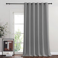 NICETOWN Patio Door Silver Grey Curtains Room Darkning 95" L by 84" W, Thermal Insulated Rustproof Ring Top Blackout Sunlight Reducing Bedroom Indoor Window Drapes for Porch, Sold by 1 Panel