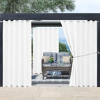 Water Proof Outside Curtains with Grommet Top for Porch, W84 x L120 Thermal Insulated Washable Light Block Outdoor Divider Drapes for Patio Gazebo Deck Pool Area Pergola Cabana (2 Panels)