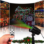 Christmas Laser Projector Lights Outdoor, Garden Laser Landscape Light with 5 Christmas Patterns & Red/Green Stars, IP65 Waterproof and Cold-Resistant, Aluminum Alloy Body