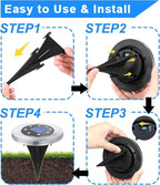 Solar Ground Lights, Waterproof Solar Garden Lights, Upgraded Outdoor Garden Waterproof Bright in-Ground Lights, Landscape Lights for Pathway,Yard,Deck,Lawn,Patio,Walkway (4 Pack Warm Light)