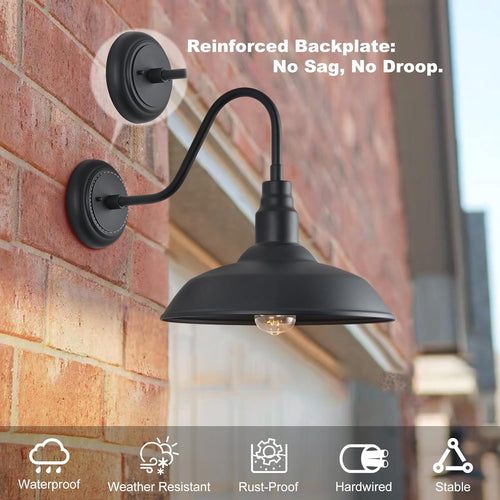 14 inch gooseneck barn lighting outdoor large exterior shown in use