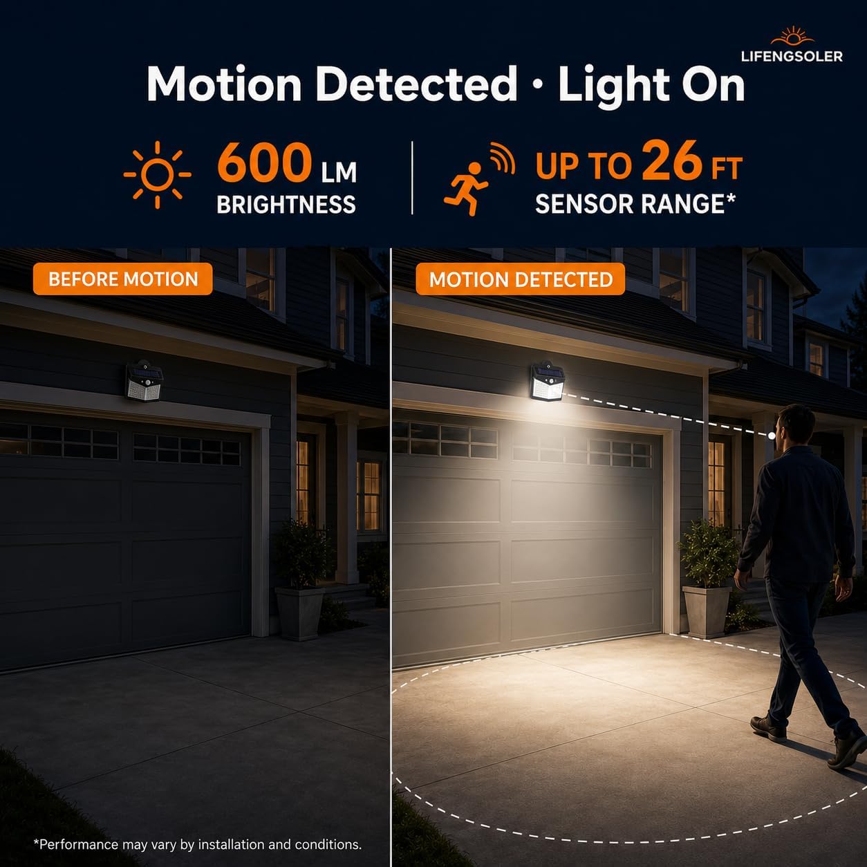 128LED Magnetic Solar Lights Outdoor, No Drill Solar Motion Sensor Lights with Strong Magnets, IP65 Waterproof Outdoor Step Lights for Metal Fence, Chain Link, RV, Camper, Porch, Deck, Garage(2Pack）