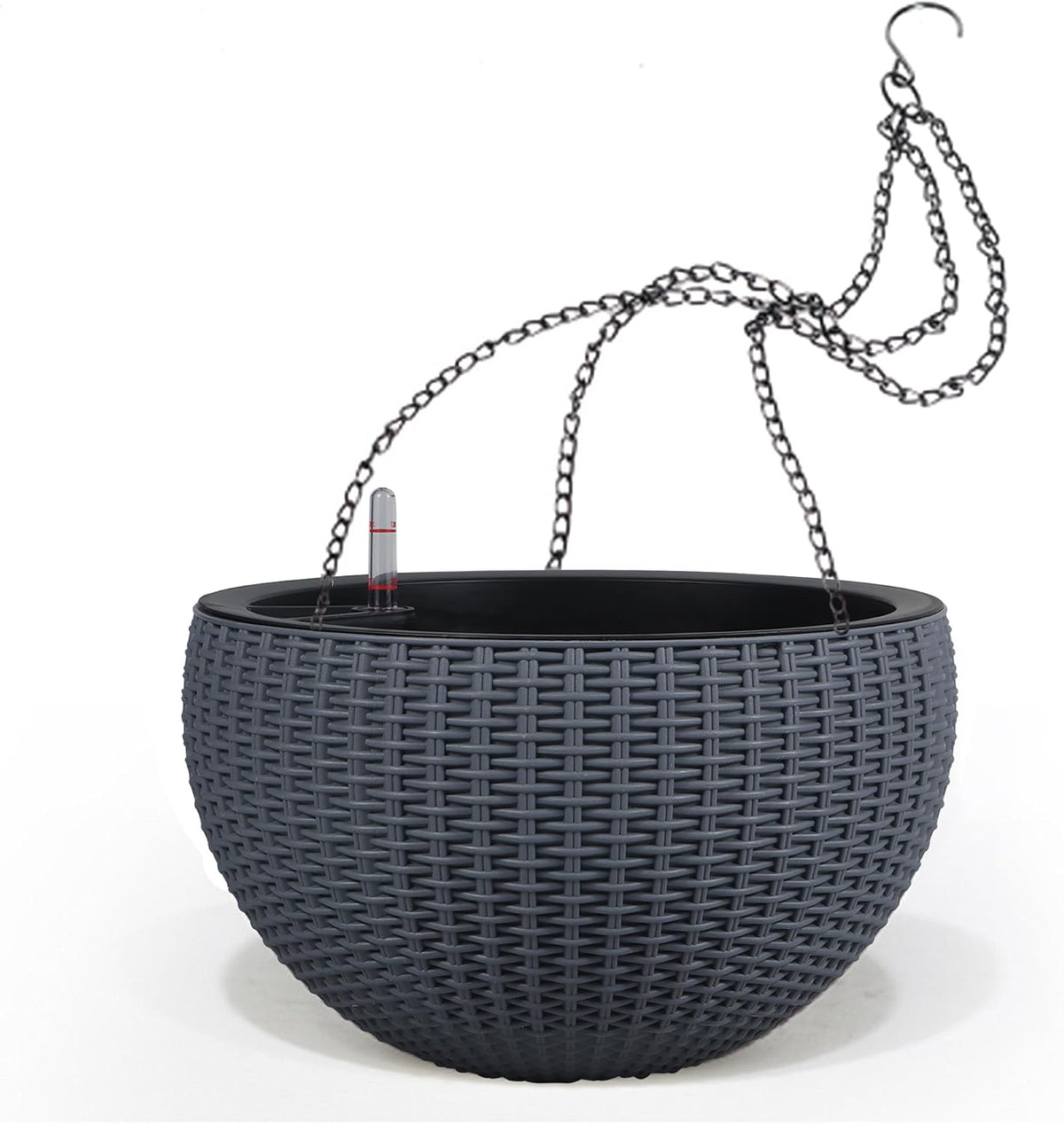 dexceder 10.5 inch self watering hanging planter (gray), main product view