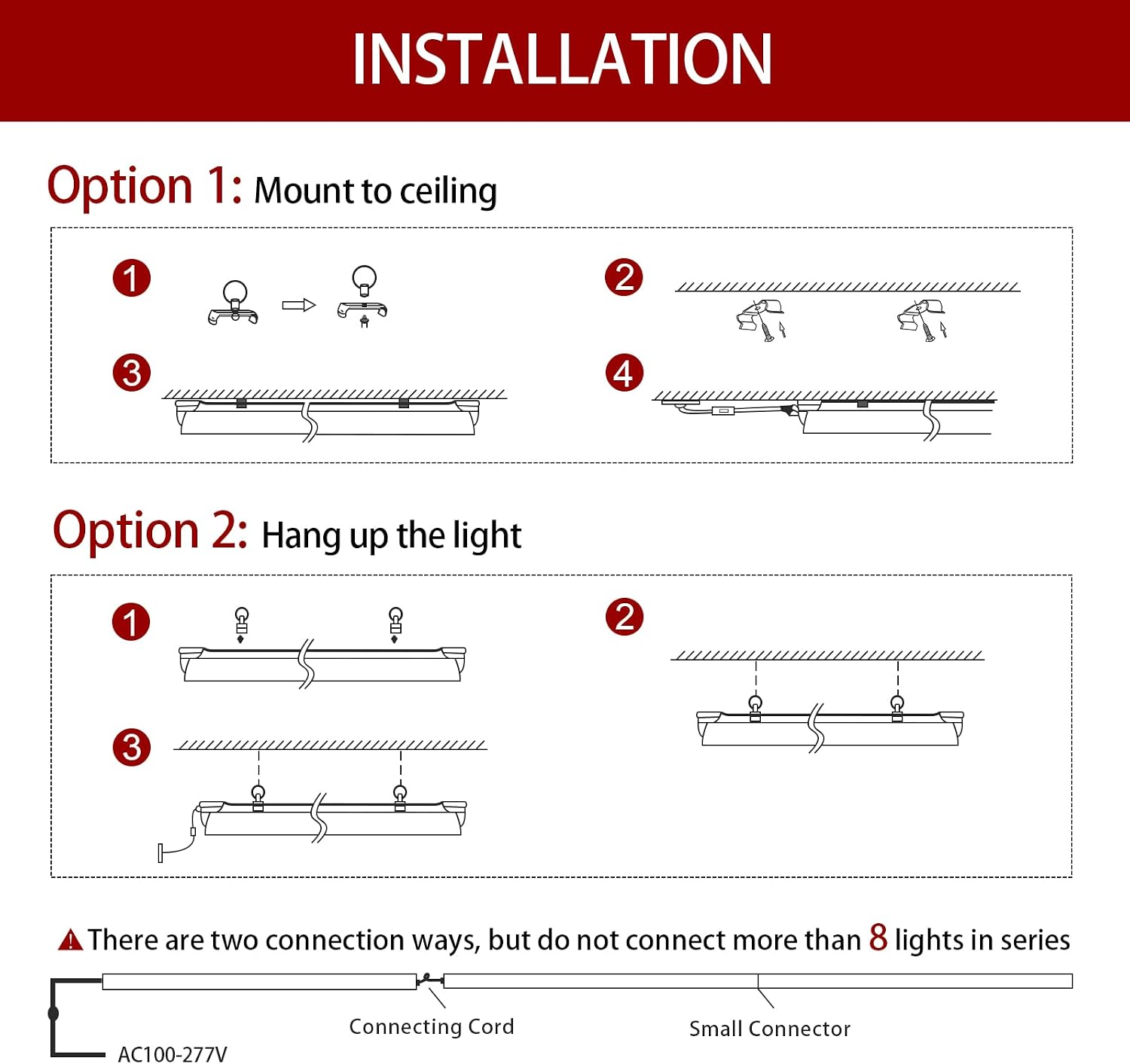Grow Light for Plants, T8, 2FT, 24W, Full Spectrum, 8 Pack, Linkable | Indoor Grow Light with Reflector, 8x24W High PPFD, Full Spectrum Plant Light, Linkable, Aluminum for Seedlings & Houseplants