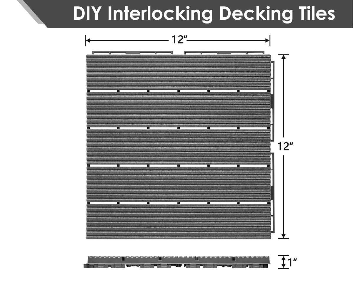 primezone 36 pcs plastic interlocking patio deck tiles shown in use