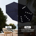 ABCCANOPY Durable Solar Led Patio Umbrellas with 32LED Lights 11FT (Deep Blue)