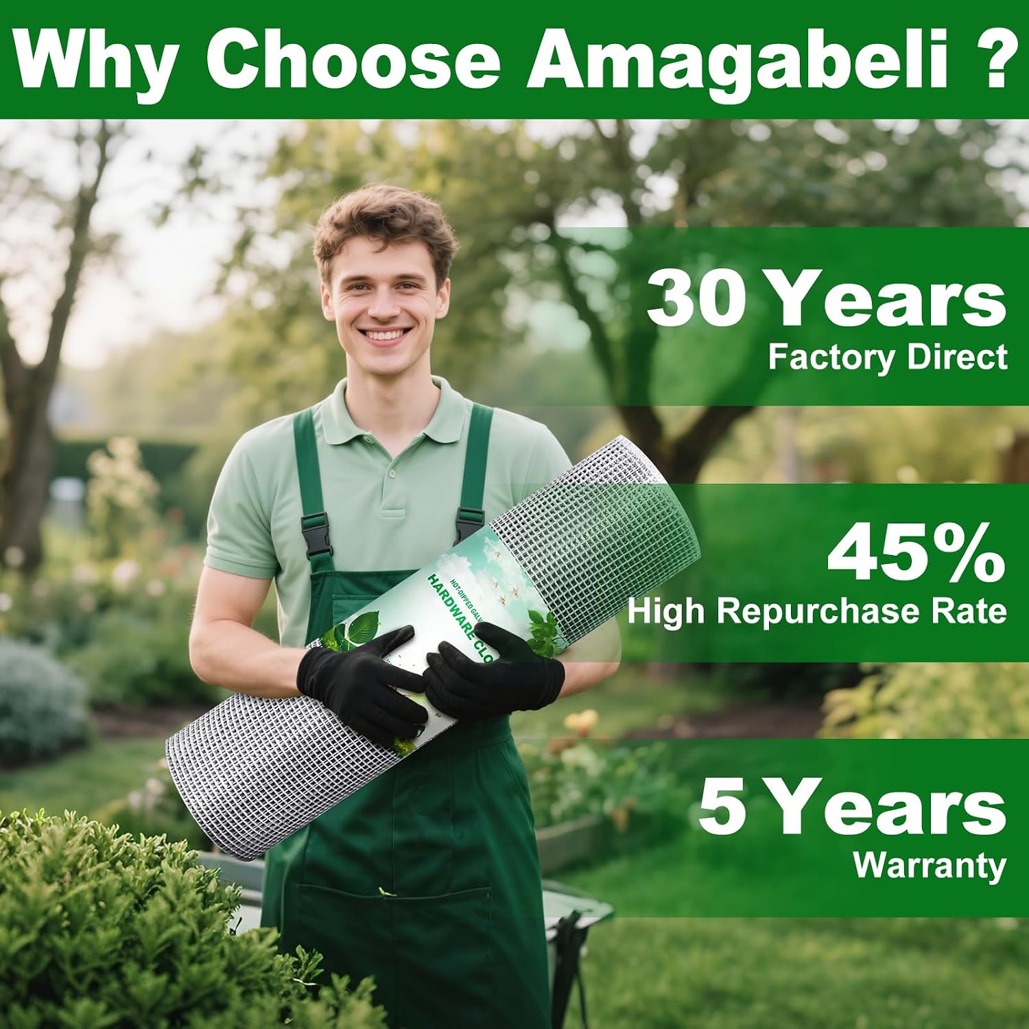 Amagabeli Hardware Cloth 1/2 inch 48 in x 50 ft True 19 Gauge Chicken Wire Double Galvanized Welded Wire Fencing Mesh Roll Garden Plant Support Poultry Netting Rabbit Cage Snake Gopher Fence