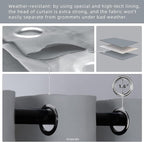 Waterproof Outdoor Curtain W105 x L84 - Grommet Top Sunlight Blocking Window Treatment Drapes Blackout Curtains for Home Bedroom Living Room Outdoor Patio Porch Gazebo (Light Gray, 2 Panels)
