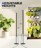 Barrina T1S Vertical Grow Light, 65W Full Spectrum, 5FT-5.6FT Height, Black | Mechanical Timer, High PPFD Grow Lights for Indoor Plants, Standing Side Lighting to Stand, Tall Plants, Foot Switch, Black