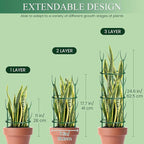 9 Pack Plant Support Stakes & Plant Cage Support Rings, Plant Stakes for Indoor Plants, Stackable Garden Flower Support for Potted Plants, Succulents, Aloe, Small Plants
