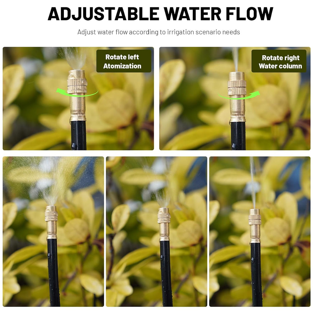 thiswing 360° adjustable drip irrigation system with 22 showing dimensions