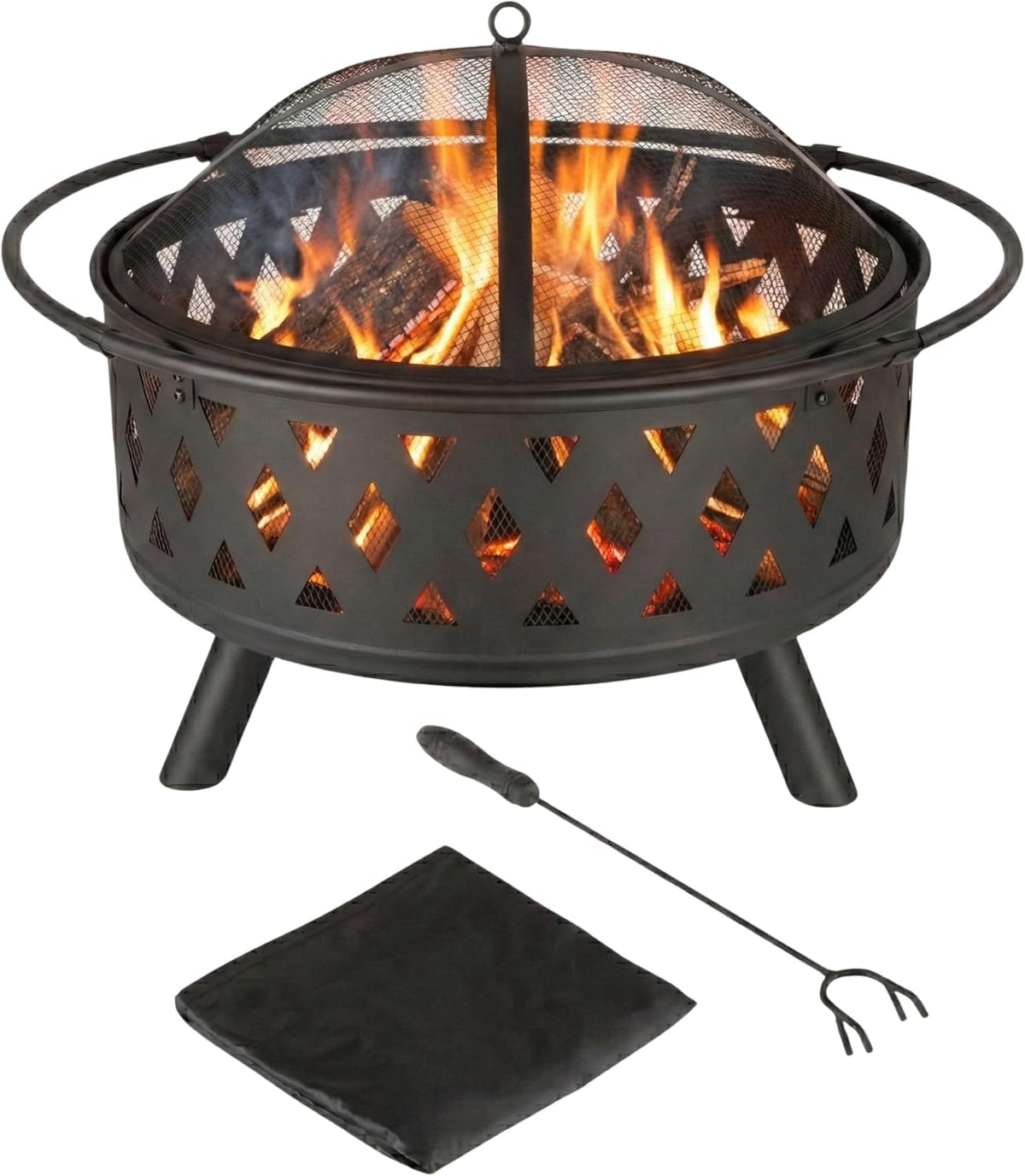 pure garden outdoor fire pit with cross weave, main product view
