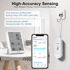 emylo wifi thermometer hygrometer with 2 ip65 remote on a desk or shelf